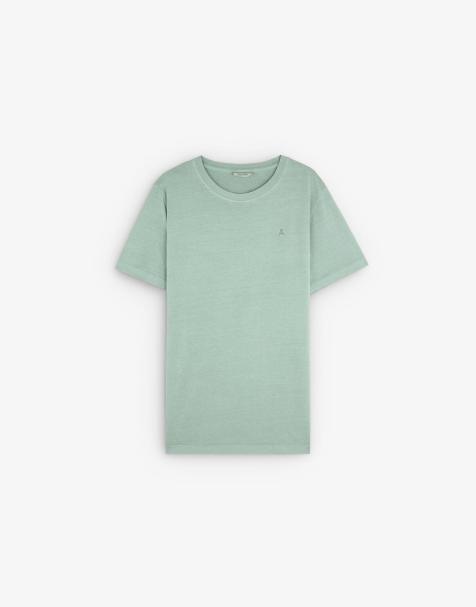 Scalpers - T-shirt met bijpassende geborduurde schedel in kaki - view 1