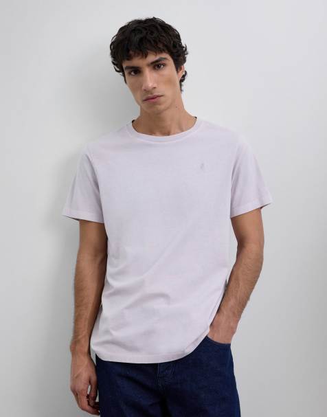 Scalpers - T-shirt met bijpassende geborduurde schedel in mauve - view 1