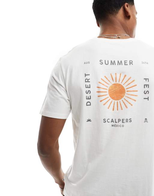 Scalpers - T-shirt met 'Desert' print in gebroken wit