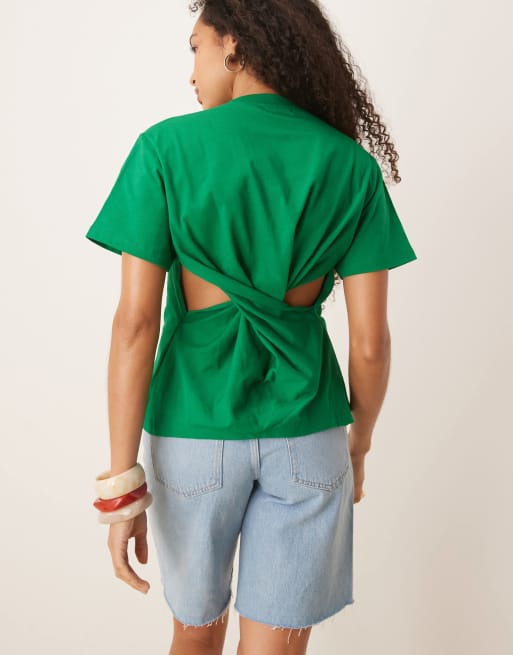 Scalpers - T-shirt met geknoopte achterkant in groen