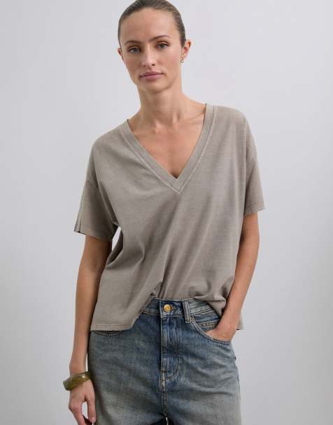 Scalpers - T-shirt met logo in taupe - view 1