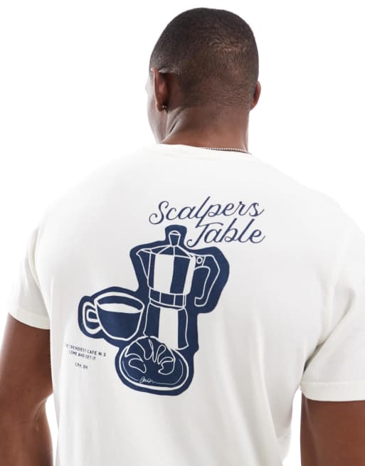 Scalpers - T-shirt met print van koffie in blauw