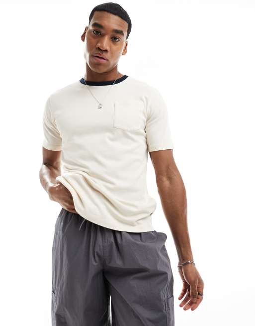 Scalpers - T-shirt rétro con dettagli a contrasto blu navy