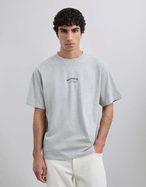 Scalpers - T-shirt sportiva color grigio mélange