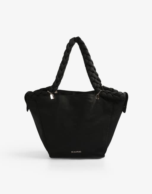 Scalpers – Tasche in Schwarz mit geflochtenen Henkeln