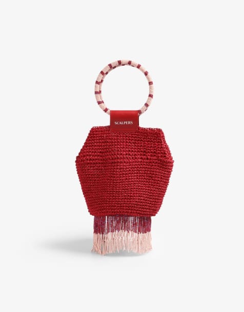Scalpers – Tasche mit Perlenbesatz in Rot - view 1