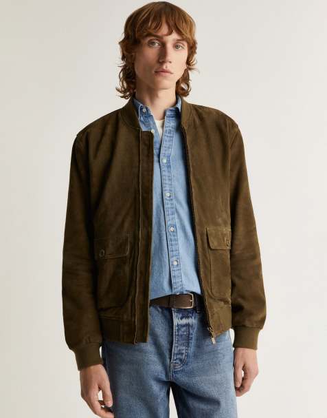 Scalpers thomas suede jacket in green - view 1