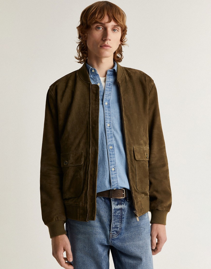 Scalpers thomas suede jacket in green