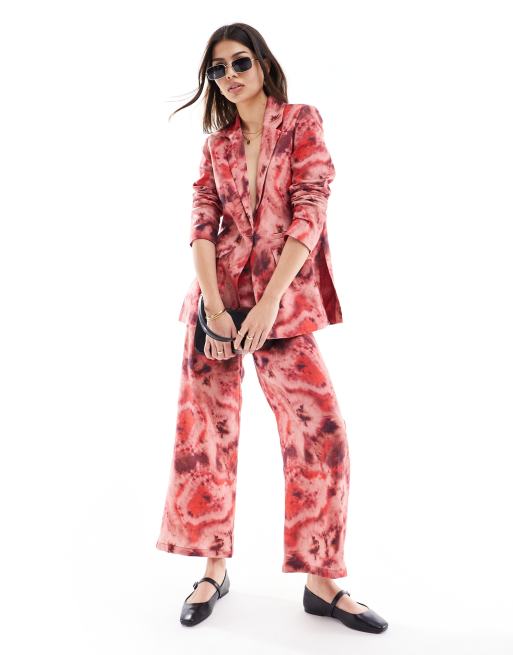 Scalpers tie dye linen pants in red