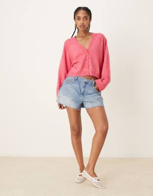 Scalpers Tran Buttons Cardigan In Pink