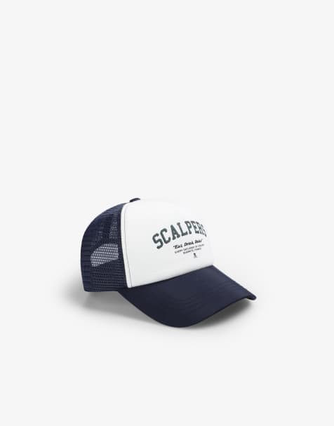 Scalpers – Trucker-Kappe in Blau mit „Scalpers Drink“-Print - view 1