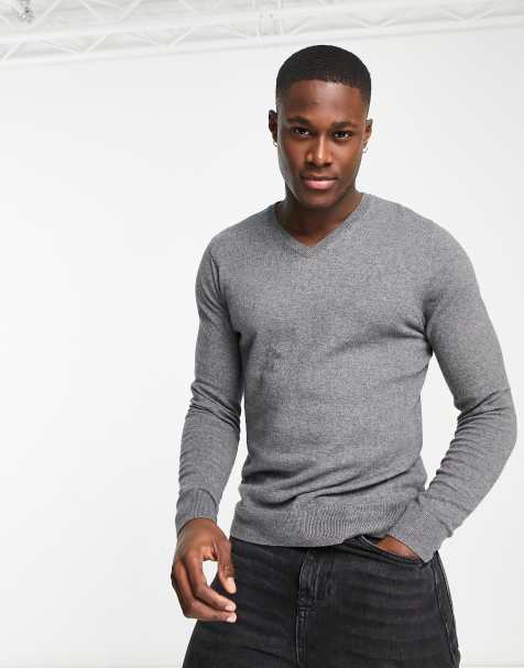 Scalpers v neck sweater in gray - view 1
