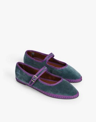 Scalpers velvet strap slippers in blue - ASOS Price Checker