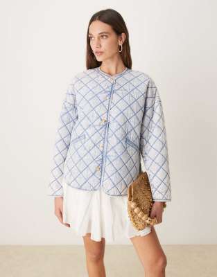 Scalpers - Verwaschene Steppjacke in Blau