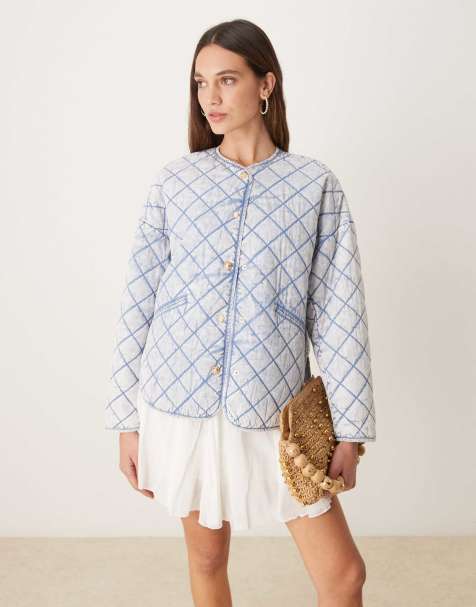 Scalpers – Verwaschene Steppjacke in Blau - view 1