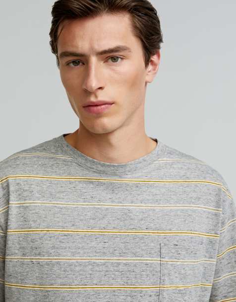 Scalpers Vigore Striped Tee In Dark Mustard - view 1