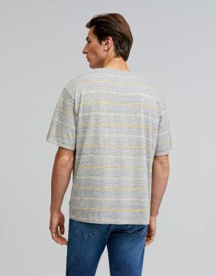 Scalpers Vigore Striped Tee In Yellow