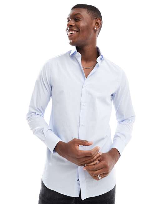 Scalpers Villa Class shirt in sky blue 