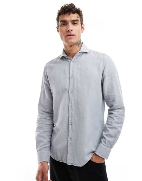 Scalpers vintage linen shirt in light burgundy - view 1
