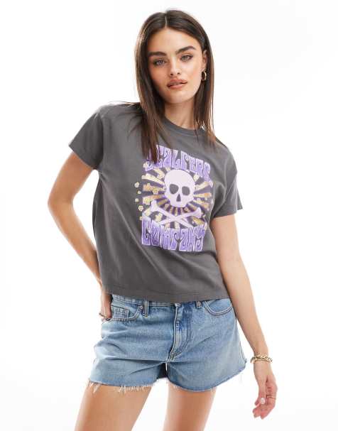 Scalpers vintage skull t-shirt in dark grey - view 1