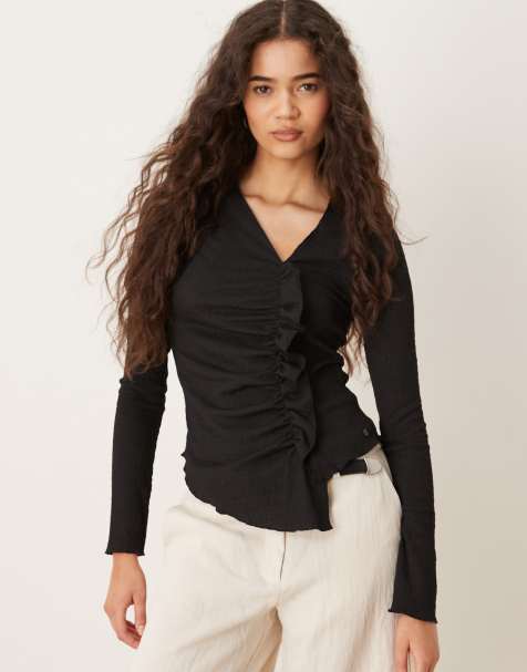 Scalpers Wrinkle long sleeve tee in black - view 1