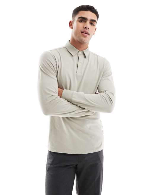 Scalpers - Zachte polo met lange mouwen in taupe