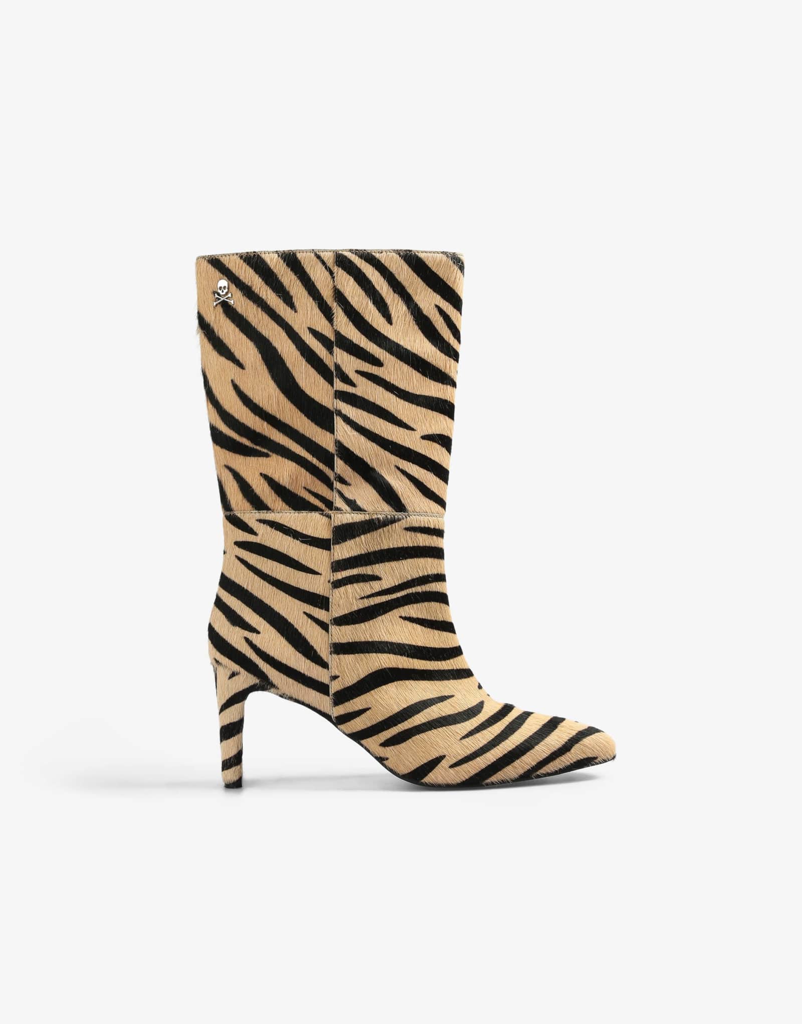 Ботинки Scalpers zebra с животным принтом  