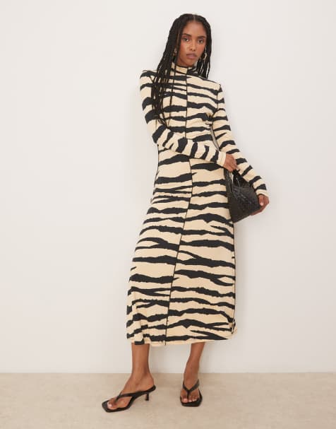 Scalpers Zebra overlock dress in animal print - view 1