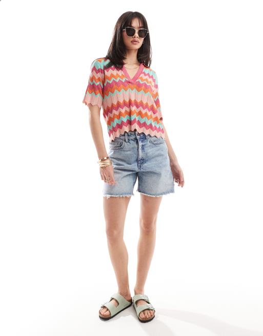 Scalpers Ziggy knit jumper in multicolour