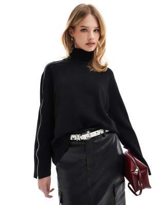 Scalpers zipper jumper in black