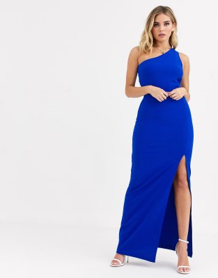 blue maxi dress with split