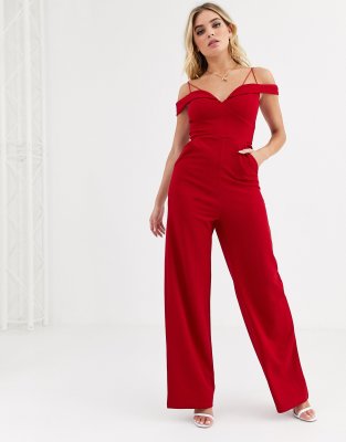 red strappy jumpsuit