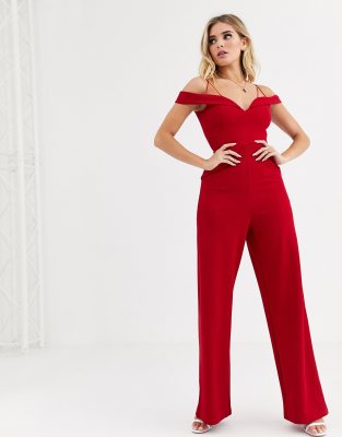 red strappy jumpsuit