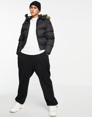 black puffer jacket thin