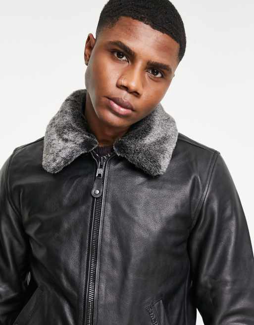 Schott leather aviator clearance jacket