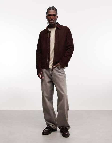 Schott - Blouson Harrington en daim véritable - Marron chocolat - view 1