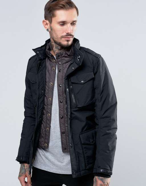 Schott Field Jacket with Mock Insert ASOS