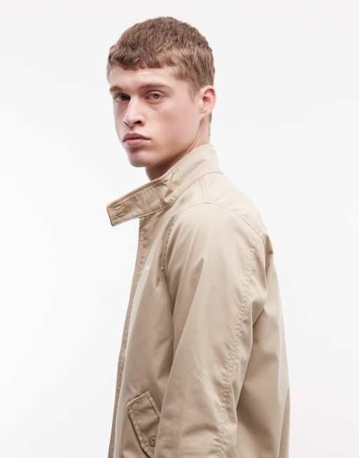 Schott - Harrington jack met logopatch in lichtbeige, 4 van 5