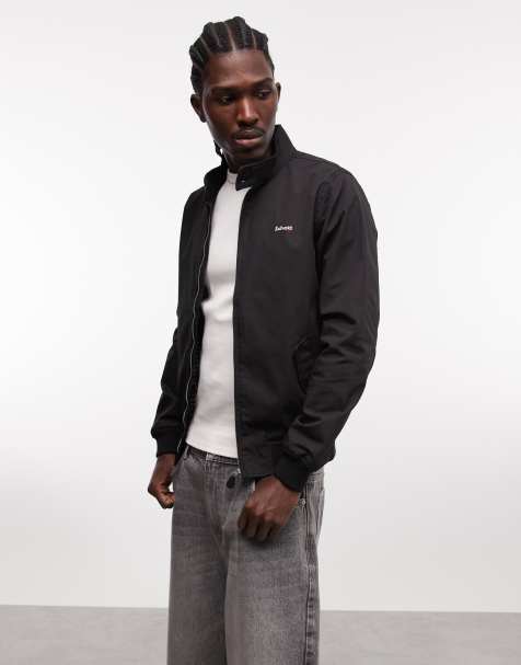 Schott – Harrington-Jacke in Schwarz mit Logo-Aufnäher - view 1