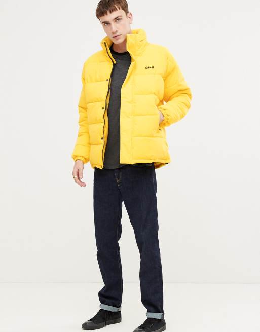 Schott Nebraska Doudoune avec capuche pliable Jaune