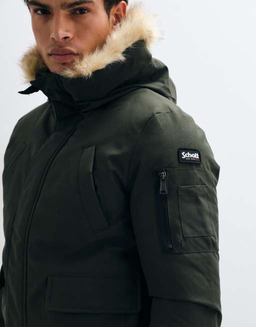Schott parka matelassée courte kaki, 3 de 5