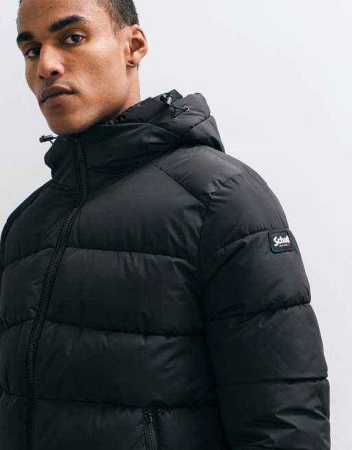 Schott piumino con cappuccio nero, 3 di 5