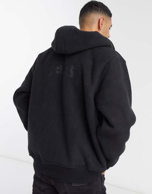 Sweat à capuche Noir Homme Schott Micro Polar