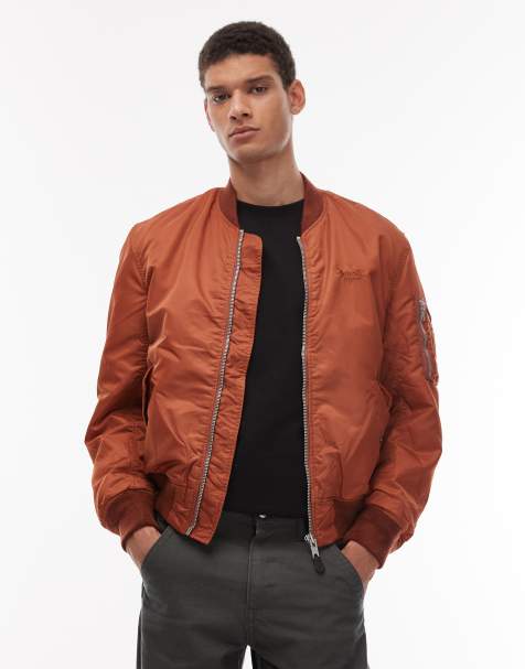 Schott - Veste courte matelassée à poche zippée et logo ton sur ton - Cuivre - view 1