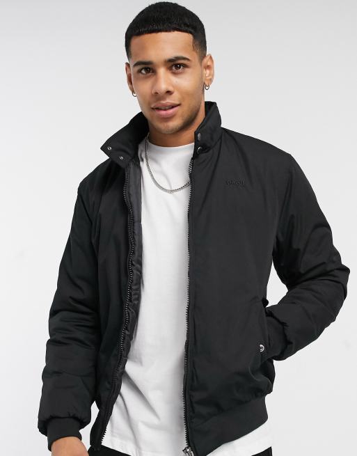 Schott zip up bomber jacket in black | ASOS