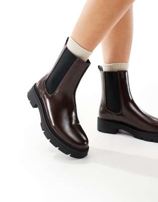 Schuh - Abbie - Chelsea-Stiefel in Braun mit dicker Sohle-Brown