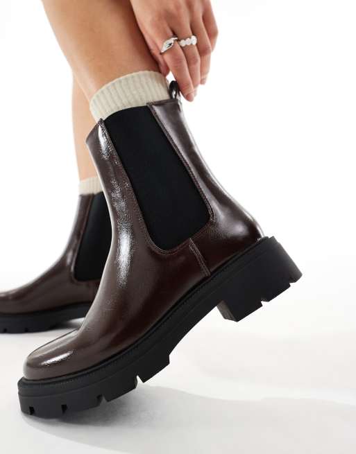 Schuh Abbie chunky chelsea boots in brown, 3 of 4