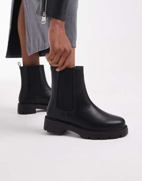 schuh Abbie Wide Fit chunky chelsea boots in black - view 1