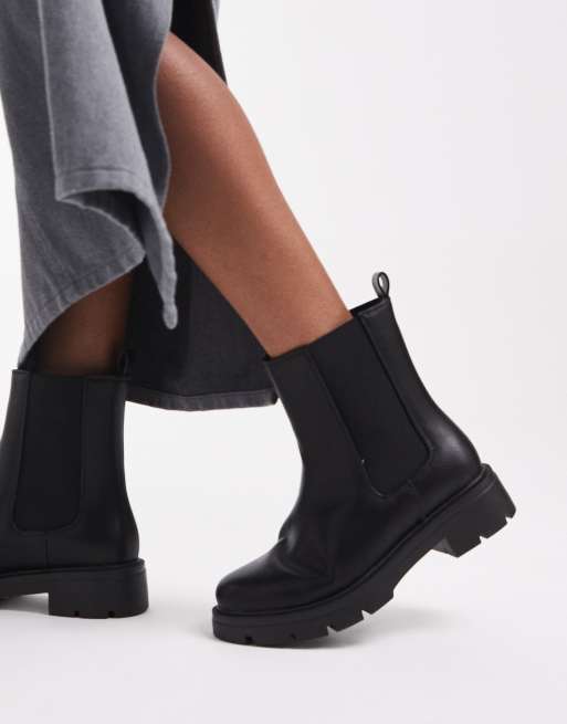 Schuh Abbie Wide Fit chunky chelsea boots in black, 4 of 4