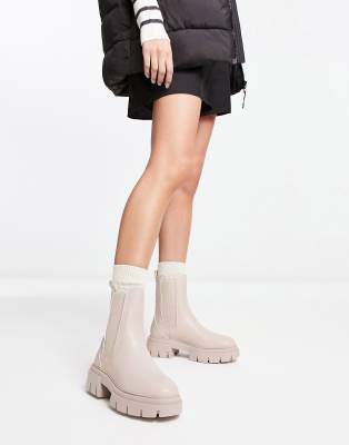 Schuh Amaya calf boots in ecru  - ASOS Price Checker